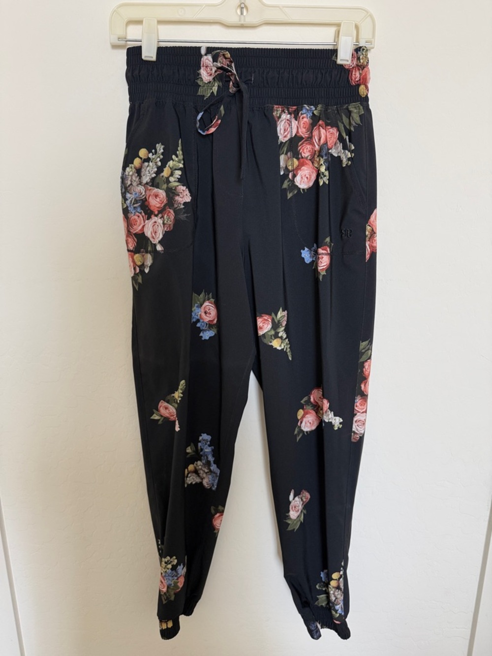 Black Albion Fit Floral Drawstring Joggers